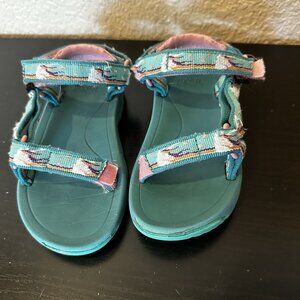 Teva Kids Unicorn Sandals Size 9 Child Teal Water Shoes Outdoor Girls